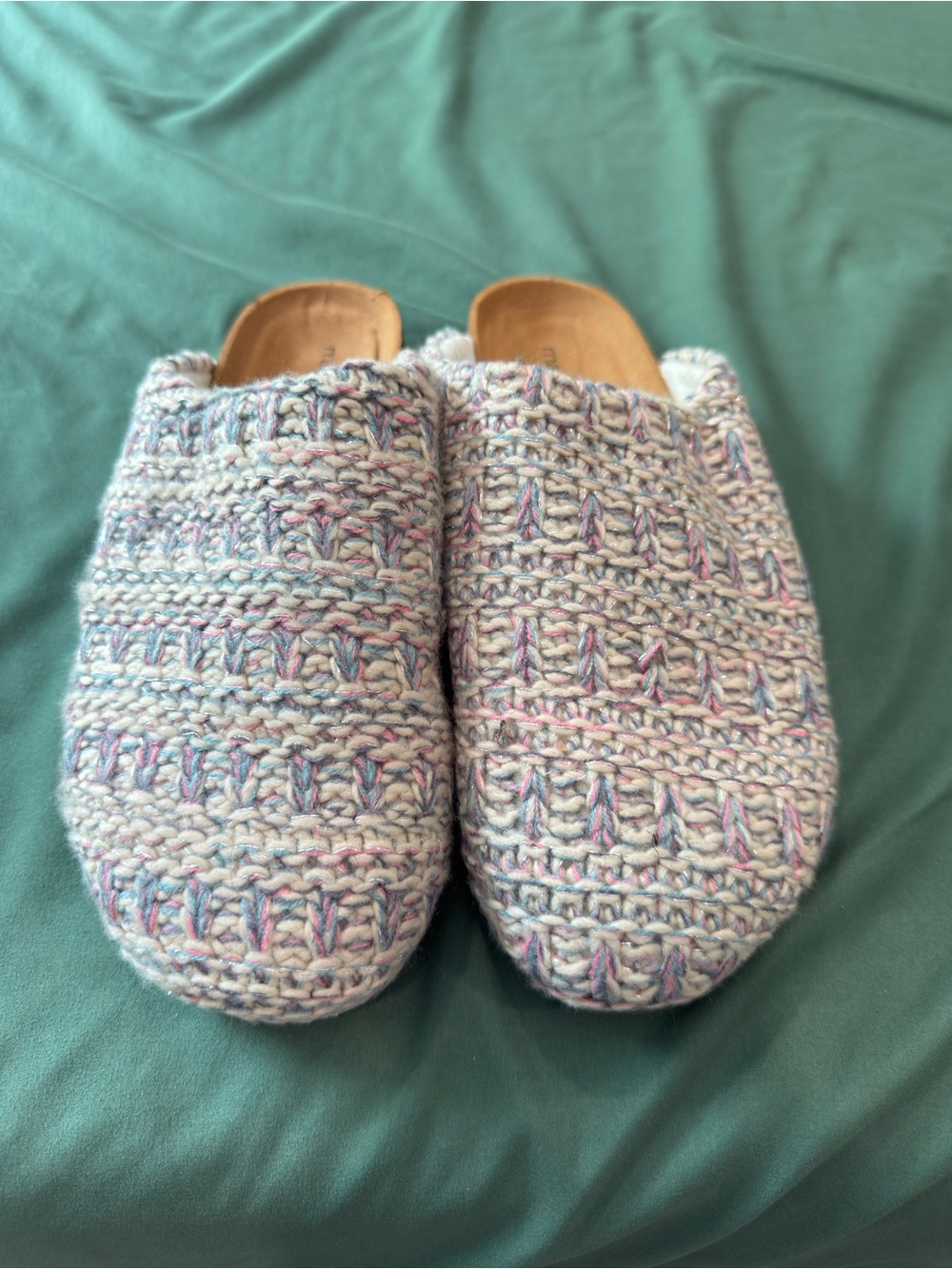 Maurices Multicolor Pastel Knit Slide Mules